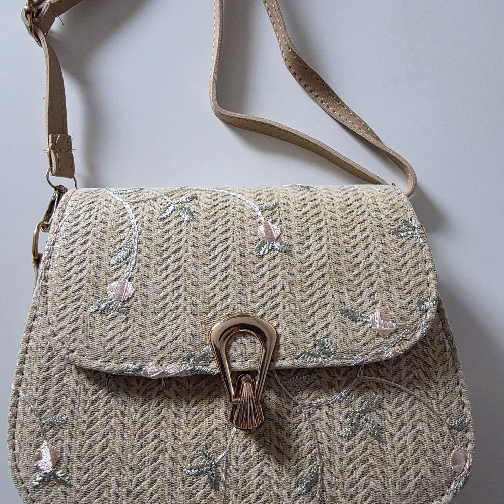 SHEIN Beige Floral Crossbody Bag